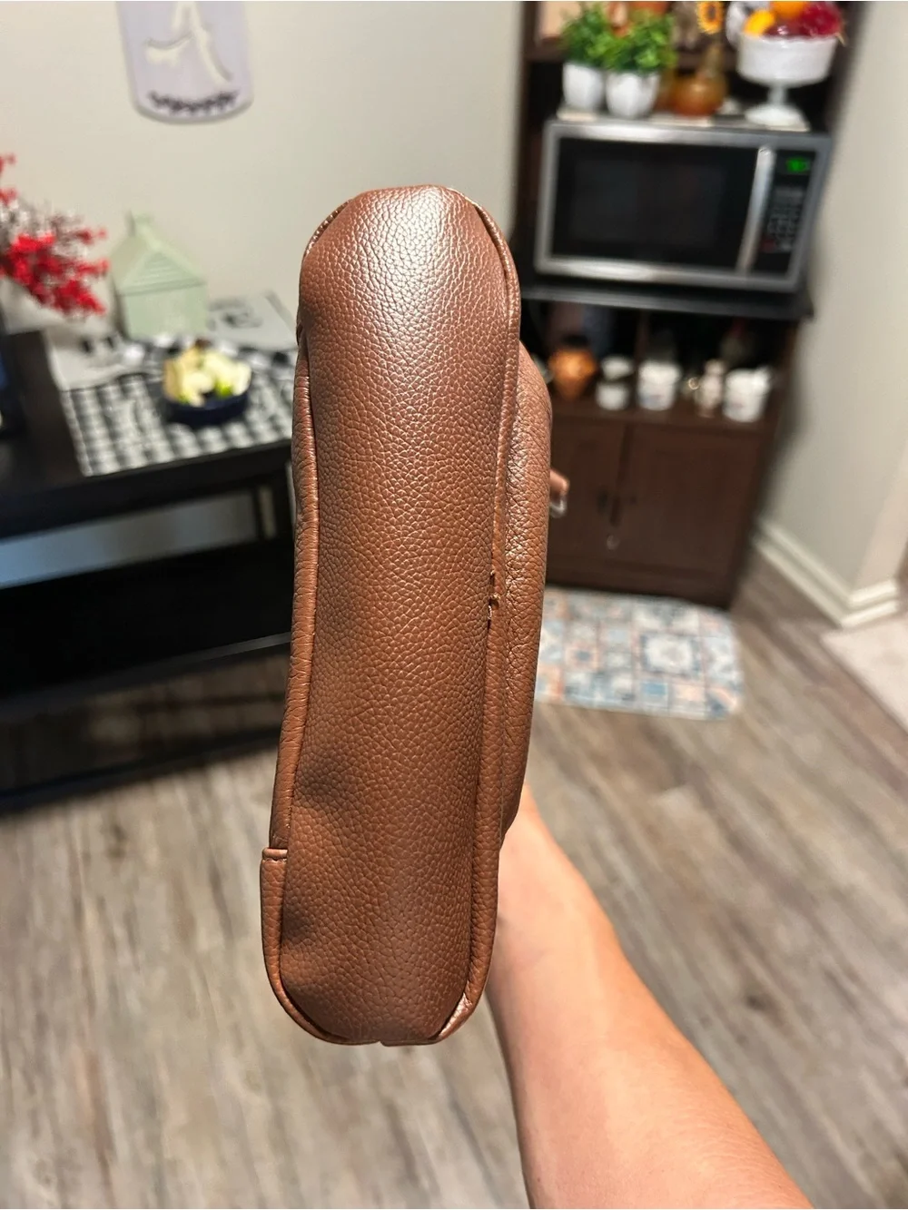 Merona Brown Leather Crossbody Shoulder Bag with Adjustable Strap